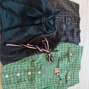 Chic Tweed, corduroy and wrap skirts. All size small 6 skirts one vest